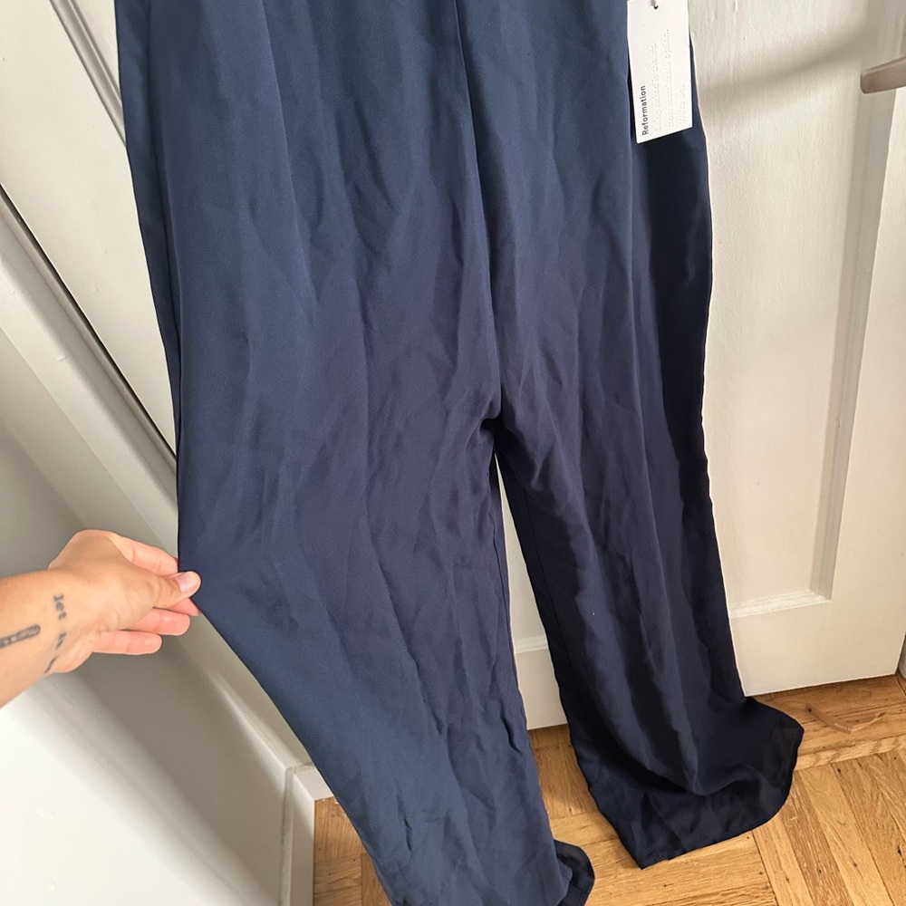 Reformation Deep Blue Ruffle Jumpsuit - Picture 7 of 14